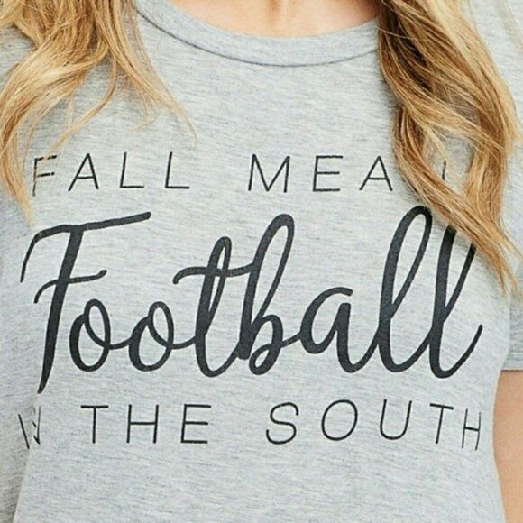 Fall Means Football in the South Short Sleeve Womens T-shirt size L - Picture 4 of 16